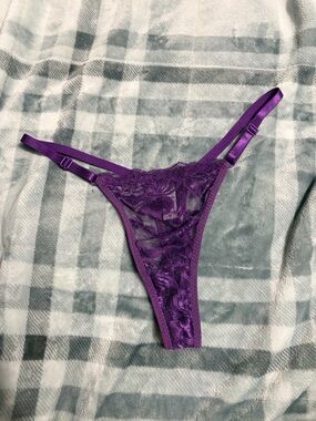 Purple Lace Thong Panty